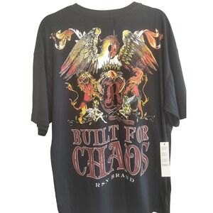 REASON Built For Chaos Graphic T Shirt Black Short Sleeve Men's or Unisex XL NEW